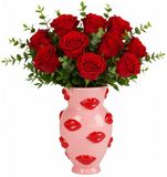 Urban Living vase Lips - D8 x H17 cm - Keramiek - Lichtroze