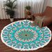 Goodivery Tapis rond Vert Coton/Polyester 100 x 100 cm