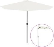 vidaXL Balkonparasol half met aluminium paal 300x155 cm zandkleurig