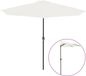 vidaXL Balkonparasol half met aluminium paal 300x155 cm zandkleurig