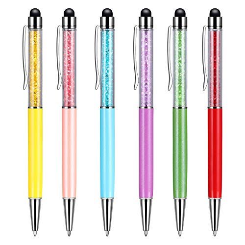 Zoonnis Stylus Pen voor Tabletten 6 Pack 2 in 1 Capacitieve Balpen Zwarte Inkt en Universele Styli Touchscreen Pennen voor Mobiele Telefoon iPad iPhone Smartphones Samsung Galaxy Alle Touchscreen Apparaten (6 kleuren)