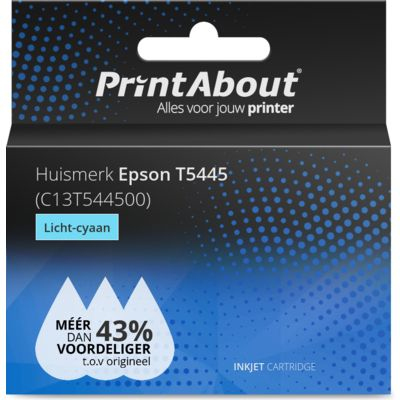 PrintAbout Huismerk Epson T5445 (C13T544500) Inktcartridge Licht-cyaan