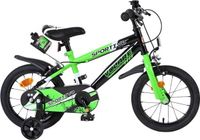 Volare Sportivo vélo enfant - pour garçons - 14 pouces - vert noir - avec deux freins à main