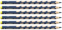 STABILO EASYcolors Set van 6 ergonomische kleurpotloden voor linkshandigen, donkerblauw