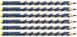 STABILO EASYcolors Set van 6 ergonomische kleurpotloden voor linkshandigen, donkerblauw