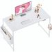 Bureau, 120x50 cm, blanc, avec sac de rangement et crochets pour casque
