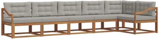 vidaXL Hoek loungeset 6-delig Naturel et gris clair Acacia Bois