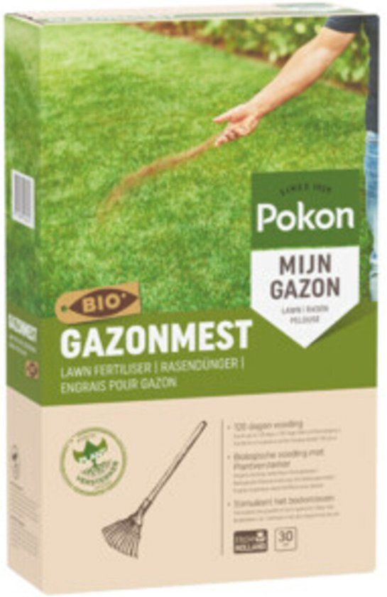Pokon Gazonmest voor 30m2 Biologisch - 4 x 2 kg - Voordeelverpakking