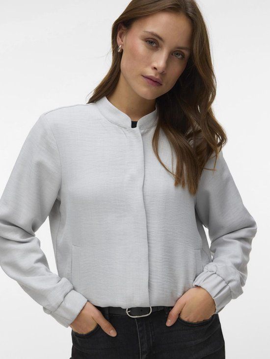 VERO MODA VMJASMINA LS BOMBER JACKET EXP Dames Bomber Jas - L - Vapor Blue