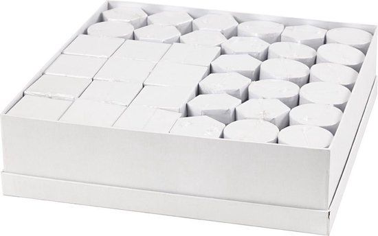 Creativ Company Dozen - Wit - H: 7+9 cm - Maat 4,5+6 cm - 36 Set/ 1 Pack