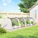 JACE Serre De Jardin Tunnel Pour Tomates 4x1x0,80m, Châssis En Acier, Bâche Pe Anti-uv, 4 Portes Zippées Enroulables, Blanc