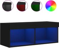 vidaXL Tv-meubel met LED-verlichting 80x30x30 cm zwart