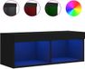 vidaXL Meuble TV avec éclairage LED 80x30x30 cm noir