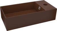 vidaXL Wastafel - met overloop - keramiek - donkerbruin - 48x25x15 cm