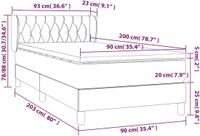 vidaXL Boxspringbed met matras, fluweel, donkergroen, 90x200 cm