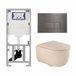 QeramiQ Dely Swirl Toiletset - Geberit UP320 inbouwreservoir - Plaque de déclenchement Gunmetal