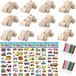 12 pièces bois bricolage voiture non fini voitures en bois, artisanat de voiture en bois avec 5 pièces autocollant et 16 pièces stylo de couleur (01-12 pièces, couleur bois)