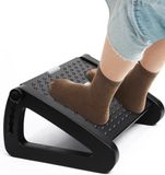 PromoHome Verstelbare Voetensteun - Ergonomische Bureau Voetsteun met 6 Hoogteniveaus, Anti-Slip Ontwerp voor Kantoor, Thuis en Reizen - Zwart