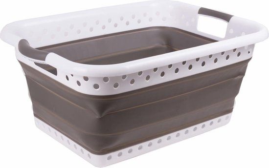 Benson Opvouwbare wasmand - 39 liter - wit/grijs of wit/groen