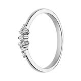 Lucardi - Dames Zilveren ring asymmetrisch zirkonia - Ring - 925 Zilver - Zilverkleurig - 16 / 50 mm