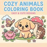 Cozy Animals Coloring Book: Cute and Relaxing Animal Designs | Bold and Easy Coloring Pages for Adults and Teens