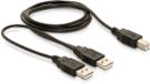 DeLOCK USB-B/USB-A Kabel - 1 m - Zwart