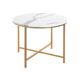 HAKU Bijzettafel rond goud marmerlook MDF plaat metalen onderstel ronde salontafel - Maat: H 45 cm x Ø 60 cm, Stijl: Art Deco