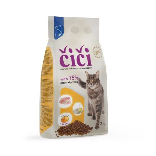 CiCi Droogvoer voor katten - voor volwassen en gecastreerde katten met vis - 2 kg