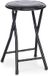 Giftdecor Pouf/tabouret - Pliable - Noir - Métal/PVC - D30 x H45 cm