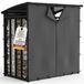 Porte-bûches extérieur en acier avec toit design 185x105x185cm, galvanisé noir