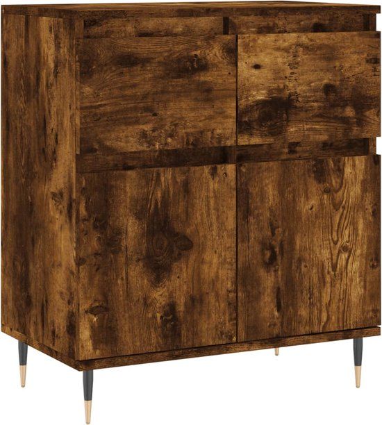 vidaXL Dressoir 60x35x70 cm bewerkt hout gerookt eikenkleurig