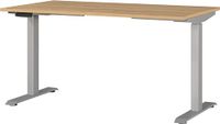 Germania bureau 7905-638, in Grandson-eiken-Nb./zilver, EL. in hoogte verstelbaar, 140 x 120 x 80 cm (b x h x d)
