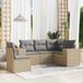 Maison Exclusive - Ensemble de meubles de jardin 5 pièces avec canapé et coussins, beige, en polyrotin
