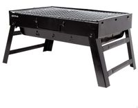 Barbecue à charbon portable - Pliable - Noir - 43 x 29 x 22 cm - Avec poignée