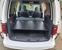 BREMER SITZBEZÜGE Multiflexboard inklapbaar, compatibel met VW Caddy van 2003-2022, bedverlenging, campingaccessoires, camper, slaapmat, hoogte ca. 31 cm, incl. consoles in zwart