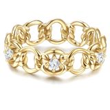 Glanzstücke München Zilveren ring Sterling zilver Zirkonia in Geelgoud - Dames