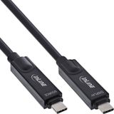 InLine USB 3.2 Gen.2 AOC-kabel, USB-C M/M, 8K60Hz, 60W, zwart, 15m