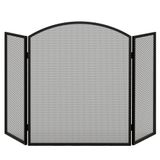 Homcom Salvachispas Voor 3 Paneel Open Haard Vouwen 96X62 Cm Zwart