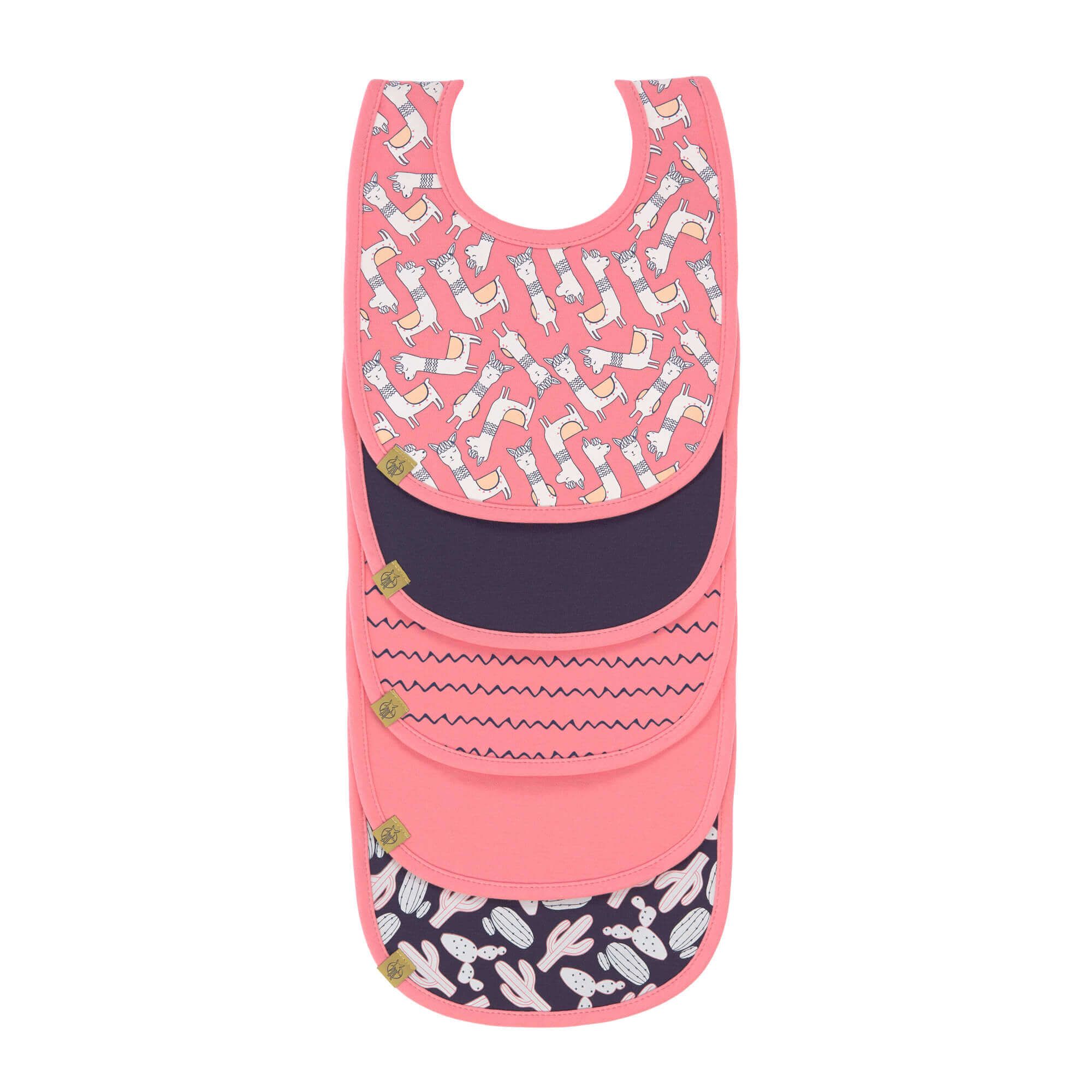 Lässig Bib Waterproof Value Pack, Glama Lama Coral - 5-pack