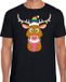 Bellatio Decorations Shoppartners Bv Foute Kerst t-shirt Gay Ruldolf met regenboog muts en roze sjaal zwart voor heren S