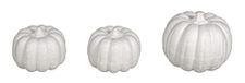 Rayher piepschuim pompoenen, wit, zak 3 stuks, gesorteerd, 1 pompoen 7x6cm, 2 pompoenen 5,5x4cm, 33493000