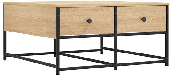vidaXL Salontafel 80x80x40 cm bewerkt hout sonoma eikenkleurig