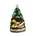 Wintem Geanimeerde kerstboom in miniatuurvorm met ledlampen en muziek, ideaal voor de decoratie van huis of kerstdorp, versierd en beschilderd, met de hand gemaakt met robuuste materialen, 40 x 22 x