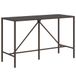 VidaXL Table de bar avec plateau en verre 180x70x110 cm poly rotin marron