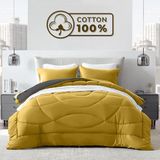 Sleep Comfy All Year Dekbed zonder overtrek - Geel & Antraciet | 240x220 cm
