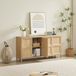 OKWISH Dressoir - Tip On Deuren Met Soft Close - 160×40×80 Cm - 2 Vakken Voor Woonkamer Slaapkamer Hal - MDF Eiken