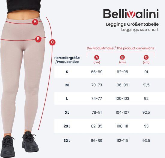 Bellivalini BLV-BLV50-147-LE Women's Leggings - Black - XXL