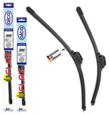 alca® Essuie-glace pour MITSUBISHI ECLIPSE Cabriolet 05.1999 - 03.2005, balai d'essuie-glace plat U-FLAT, design plat, pour bras en crochet, revêtement Nanographite