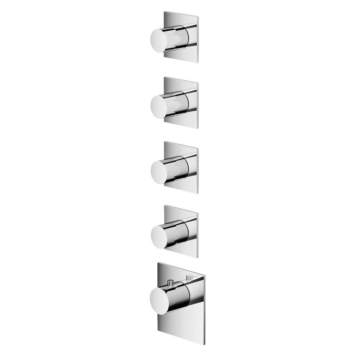 hotbath Douchekraan High Flow Afbouwdeel Thermostatisch Vierkant Geborsteld Nikkel 5 Greeps