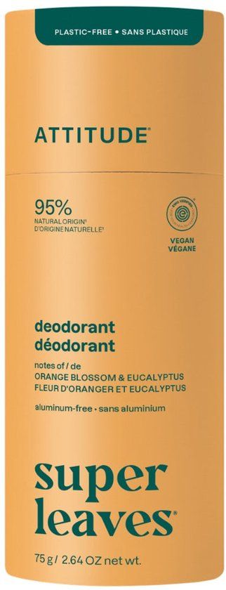 Attitude Super Leaves Natural Deodorant Orange Blossom & Eucalyptus - 75gr